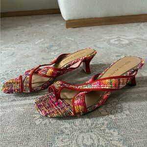 Donald J. Pliner Red and Multicolor Heels